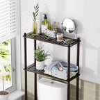 AmazerBath Bamboo Over The Toilet Storage Shelf, 2-Tier Over Toilet Bathroom Organizer Rack, Bathroom Shelves Over Toilet Space Saver, Espresso - Image 3