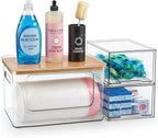 Hudgan Under Sink Organizers 3 in 1, Stackable Acrylic Bathroom Storage, Trash Bag Dispenser and Dishwasher Pods Holder for Kitchen and Laundry Room Organization - Image 8