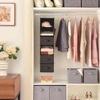 GRANNY SAYS Hanging Closet Organizer, 5 Drawers, 6 Shelves, 4 Pockets | Hanging Closet Organizer with 5 Different Drawer Designs, 6 Shelves & Reinforced Structure for Organized Small Spaces, Black - Image 2