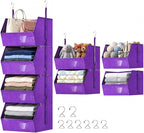 Hanging Closet Organizer, Detachable Hanging Storage Shelves | Reinforced Side Panels, Dorm Closet Organizer, RV Closet Organizers and Storage, Organizer for Clothes, Sweaters,Socks Purple by Unknown