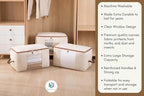 Chaos Cleared Canvas Storage Bags Designer Organizer for Comforters 2 Pack – Seasonal Storage for Pillows, Blankets, Linens & Garments – Foldable Design with Zip & Window, Moth-Proof Space Saver - Image 7