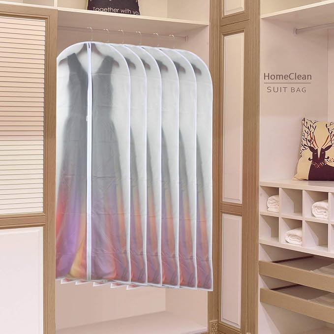 Dress Bags for Hanging Clothes 24'' x 54'' Long Dress Hanging Garment Bag White Breathable Garment Bags for Hanging Clothes Full Zipper Dust Cover for Storage Closet Pack of 6 - Image 7