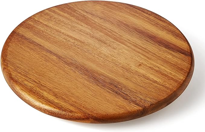 Acacia Wood Lazy Susan Wood Turntable Tray Cabinet Organizer, 10" by oridom