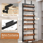 8-Tier Over The Door Pantry Organizer, Heavy-Duty Metal Wall Mount or Hanging Spice Rack, behind the door storage Shelves with Adjustable Basket, Back of Door Organizer for Kitchen Cabinet and Closet - Image 2