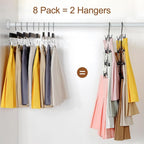 TOPIA HANGER 4 Tier Metal Skirt Hangers with Clips 80% Space Saving 2 Pack - Image 4