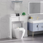 HOMCOM Over The Toilet Bathroom Cabinet Storage Cabinet White - Image 2