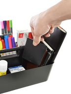 8 Compartments DIY Dividers,Large Portable Caddy, Multi Purpose,Stackable, Modern Solution for School, office, Desktop Endless use of your Choice -MADE IN USA (Black) - Image 7