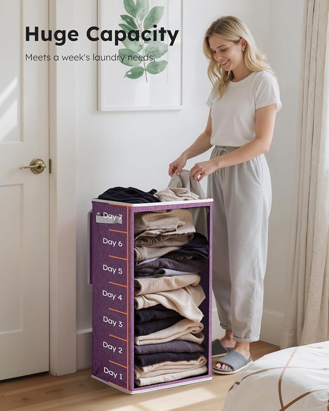 SOLEDI 100L Laundry Hamper with Lid, Large Collapsible Laundry Basket - Image 3