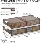 Under Bed Storage Containers - 3Pack, Stackable Under Bed Rolling Storage Plastic Containers, 11.5Gal Storage Bins with Wheels, Multi-purpose Storage Bins with Lids for Clothes, Shoes, And Duvets - Image 3