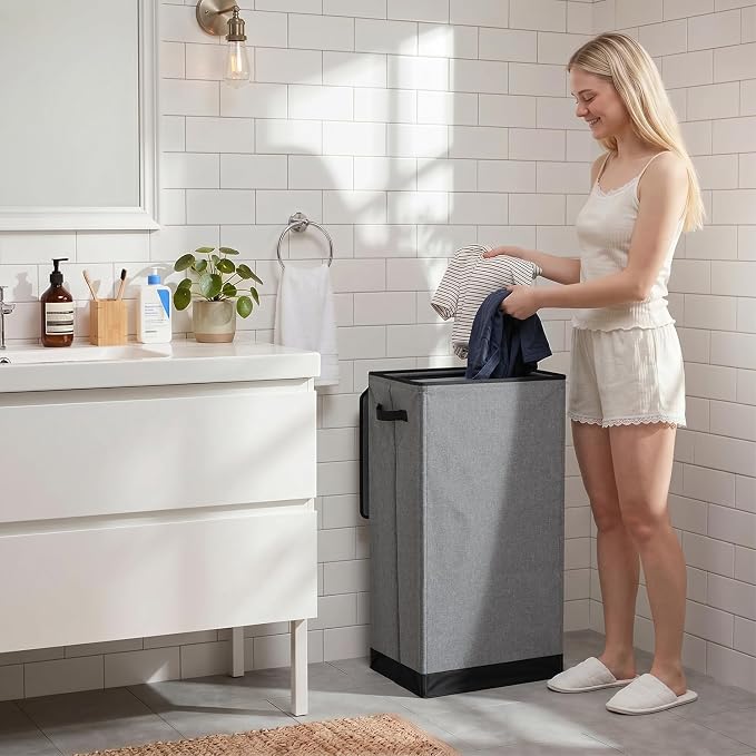 SOLEDI 100L Laundry Hamper with Lid, Large Collapsible Laundry Basket - Image 9