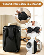 House Again 76L Laundry Backpack, 210D Oxford Heavy Duty Laundry Bag Backpack with Adjustable Shoulder Straps, Foldable Laundry Bag for College Dorm and Travel, Black - Image 5