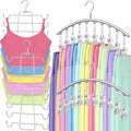 TomCare 4 Pack Space Saving Hangers, Tank Top and Leggings Organizers | 360° Swivel Design, 20 Clips for Leggings and Yoga Pants, Stainless Steel Hanging Closet Organizer by TomCare