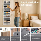 Over the Door Organizer with 10 Side Mesh Pockets,6 Shelf - Image 6