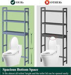 Smiry Bamboo Over The Toilet Storage Cabinet, 3 Tier, Grey - Image 5