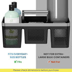 BYUNER Plastic Shower Caddy Dorm: Portable Cleaning & Shower Caddy with Handle, 4 Divided Compartments, All-Side Drainage, Rigid Plastic Basket Tote for College Dorm & Bathroom Use, Black/Silver - Image 7