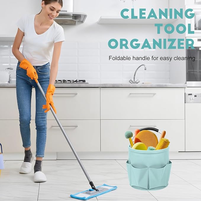 17L Cleaning Caddy for Cleaning Supplies with Handle,Cleaning Supplies Organizer Bucket for Home Garden - Image 3