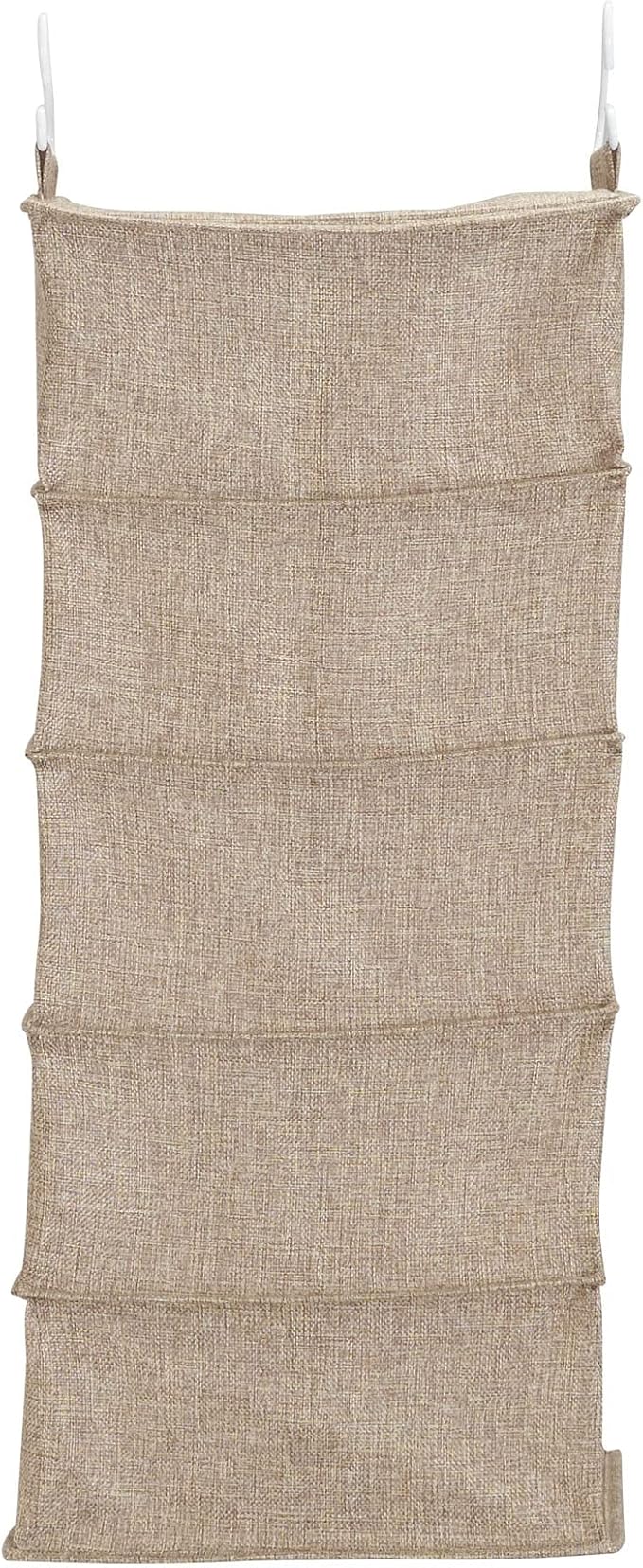 Household Essentials 10‑Pocket Hanging Shoe Organizer with Side‑by‑Side Canvas Storage and 2 Hooks for Support, Beige - Image 7