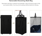 DOKEHOM 90L X-Large Rolling Laundry Basket Hamper on Wheels, Black - Image 8