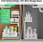Under Sink Organizer, 2-Pack 3-Tier Pull Out Cabinet Organizers and Storage - Image 3