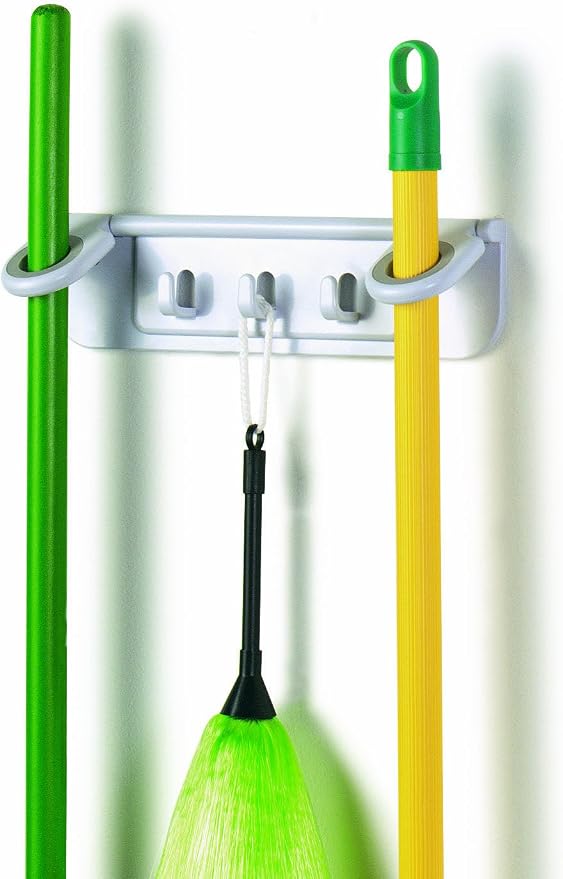 Spectrum Diversified Mop and Broom Holder and Organizer, White - Image 3