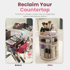 Masirs 360 Rotating Makeup Organizer Countertop, Adjustable Shelf, White - Image 5