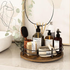 12" Lazy Susan Turntable Organizer,Round Wooden Lazy Susan Organization and Rotating Spice Rack for Dining Table,Pantry,Kitchen Countertop,Vanity,Cupboard and More. (Heightened Version,Round) - Image 6
