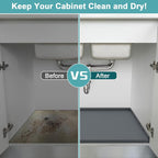 Waterproof Under Sink Mat, 28" x 19" Silicone Under Sink Mats for Kitchen, Under Kitchen Sink Mats and Protector Mat, Sink Cabinet Protector Mats for Bathroom, Gray - Image 6
