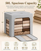 Large Cashmere Sweater Storage Bags w/ Steel Frame, 50L Wool Garment Bag - Image 2