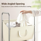 ELYKEN 3-Tier Vertical Rolling Laundry Hamper with Wheels & Removable Bags - Image 4