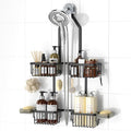 Adjustable Aluminum Shower Caddy Hanging for Handheld Showerhead, Black by REINHARDT