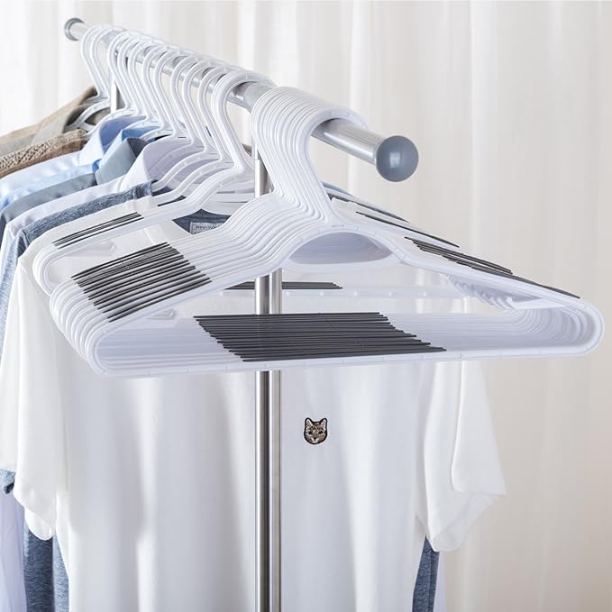 Plastic Clothes Hangers 30 Pack, Non Slip Coat Hanger Grey - Image 2