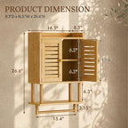 AmazerBath Bathroom Wall Cabinet, Bamboo Over The Toilet Storage Cabinet, Hanging Medicine Cabinets with Towel Bar, Wall Mounted Storage Shelf with Adjustable Shelves for Small Spaces - Image 2
