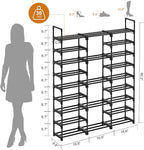 WOWLIVE 9 Tier 3-Column Shoe Rack, 50-55 Pairs Stackable Black - Image 3