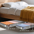 combocube 2 Pack Under Bed Storage Containers, 4.5" Low Profile Underbed Storage Bins with Sturdy Support, Stackable Space Saving Organizer with 4 Handles & Label Windows for Shoes Clothes Blankets - Image 6