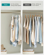 SONGMICS Plastic Clothes Hangers, Pack of 30, Space-Saving | 0.2 Inches Thick, 17.7 Inches Wide, 360° Swivel Hook, White and Dark Gray, BREANNA Collection UCRP050W03 - Image 7