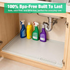 Under Sink Mat 25 X 19, Waterproof Silicone Cabinet Kitchen Liner, Beige - Image 9