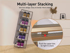 Kuject X-Large Shoe Storage Boxes 12 Pack, Clear Stackable Shoe Organizer | Shoe Case for Closet, Entryway & Under-Bed Storage, Drop-Front Design, Space-Saving Solution for Family Organization,Brown - Image 3