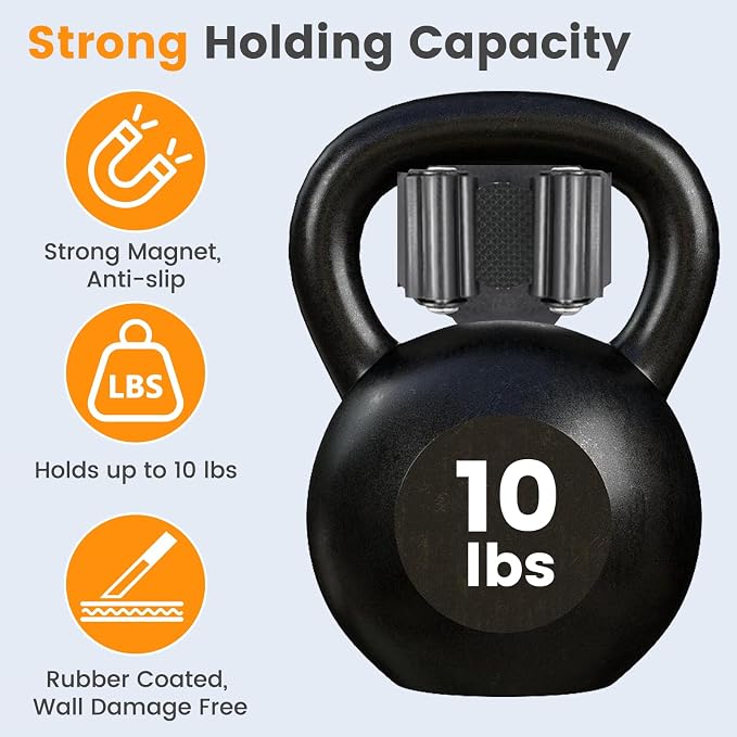4 Pack Strong Magnetic Broom Holder, Black - Image 3