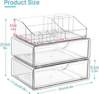 Vtopmart 3 Tier Clear Makeup Organizer with 2 Drawers - Image 3
