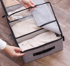 AARAINBOW Foldable Under Bed Clothes Organizer with Lid, Underbed Storage Container with Adjustable Dividers, Clear Window, Gray - Image 5