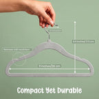 Utopia Home Kids Velvet Hanger 20 Pack – 11" Premium Baby Hangers - Grey - Image 3