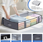 TasticTotes 2 Pack Under Bed Storage Containers, 75L Blanket Storage Bags - Image 3