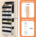 Over The Door Organizer Storage Large Capacity Hanging Bedroom Storage | 4 Shelves, 40 LB Capacity, Foldable Mesh Design, Clear Window, Sturdy, Large Storage Organizer for Nursery, Pantry & Closet - Image 2