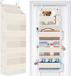 Over The Door Organizer Storage Large Capacity Hanging Bedroom Storage | 4 Shelves, 40 LB Capacity, Foldable Mesh Design, Clear Window, Sturdy, Large Storage Organizer for Nursery, Pantry & Closet by WiseLife