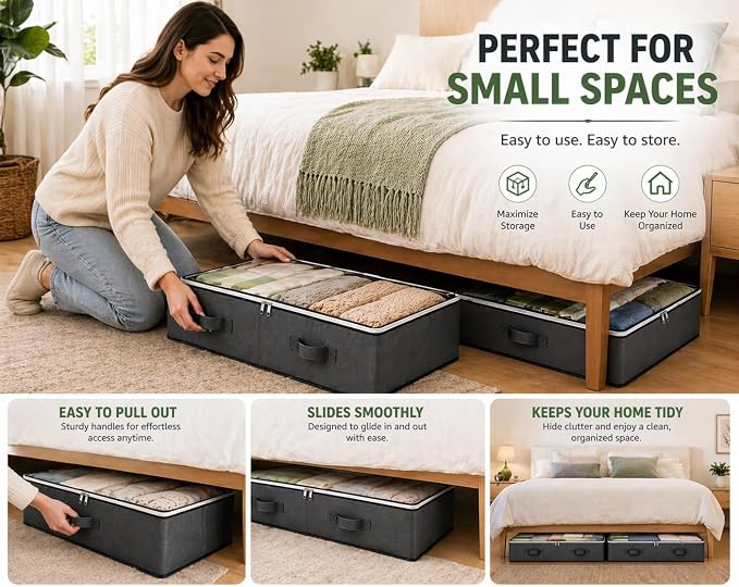 Under Bed Storage Containers 90L, Set of 4 Bags - Image 4