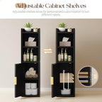 Yoobure Fluted Small Bathroom Storage Cabinet, Narrow Toilet Paper Cabinets - Image 5