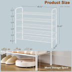 Hoctieon 5 Tier Shoe Rack for Closet, Durable Mesh Style Shoe Rack, Entryway Shoe Shelf, Shoe Storage Organizer for Hallway, Bedroom, Living Room, Wardrobe, White - Image 3