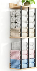 Towel Racks for Bathroom Wall Mounted with Wooden Storage Shelf by WeGXY