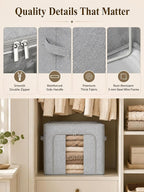 Large Cashmere Sweater Storage Bags w/ Steel Frame, 50L Wool Garment Bag - Image 4