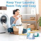 3+1 Pack Laundry Pods Containers & Dryer Sheet Holder & Laundry Detergent Dispenser, Laundry Room Organization and Storage Jars with Lids, Labels and Scoops for Scent Booster, Powder, Pods - Image 7